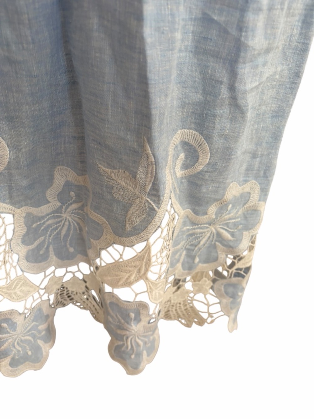 Ramy Brook Aubriella Linen Lace-Trimmed Midi-Dress size small - Picture 6 of 8